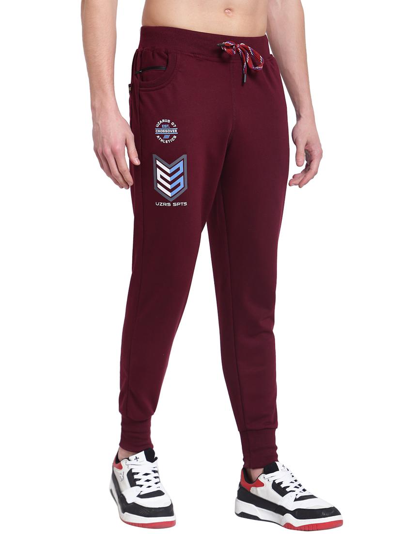 maroon cotton jogger - 19495039 - Standard Image - 1
