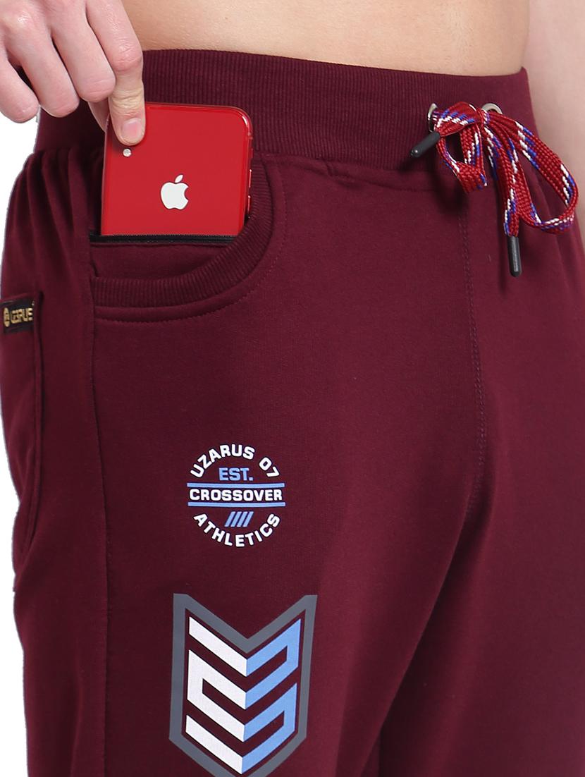 maroon cotton jogger - 19495039 - Standard Image - 4