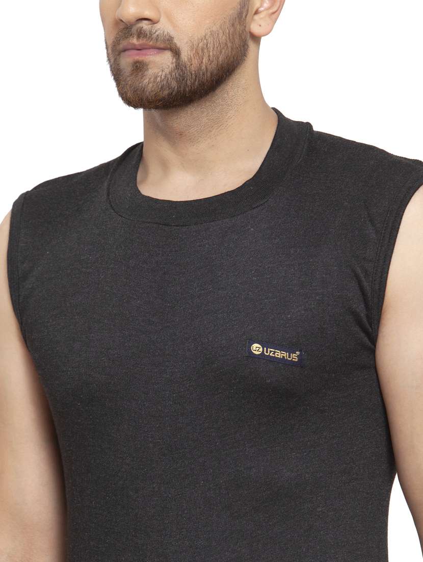 men solids cotton blend vest - 19495103 - Standard Image - 4