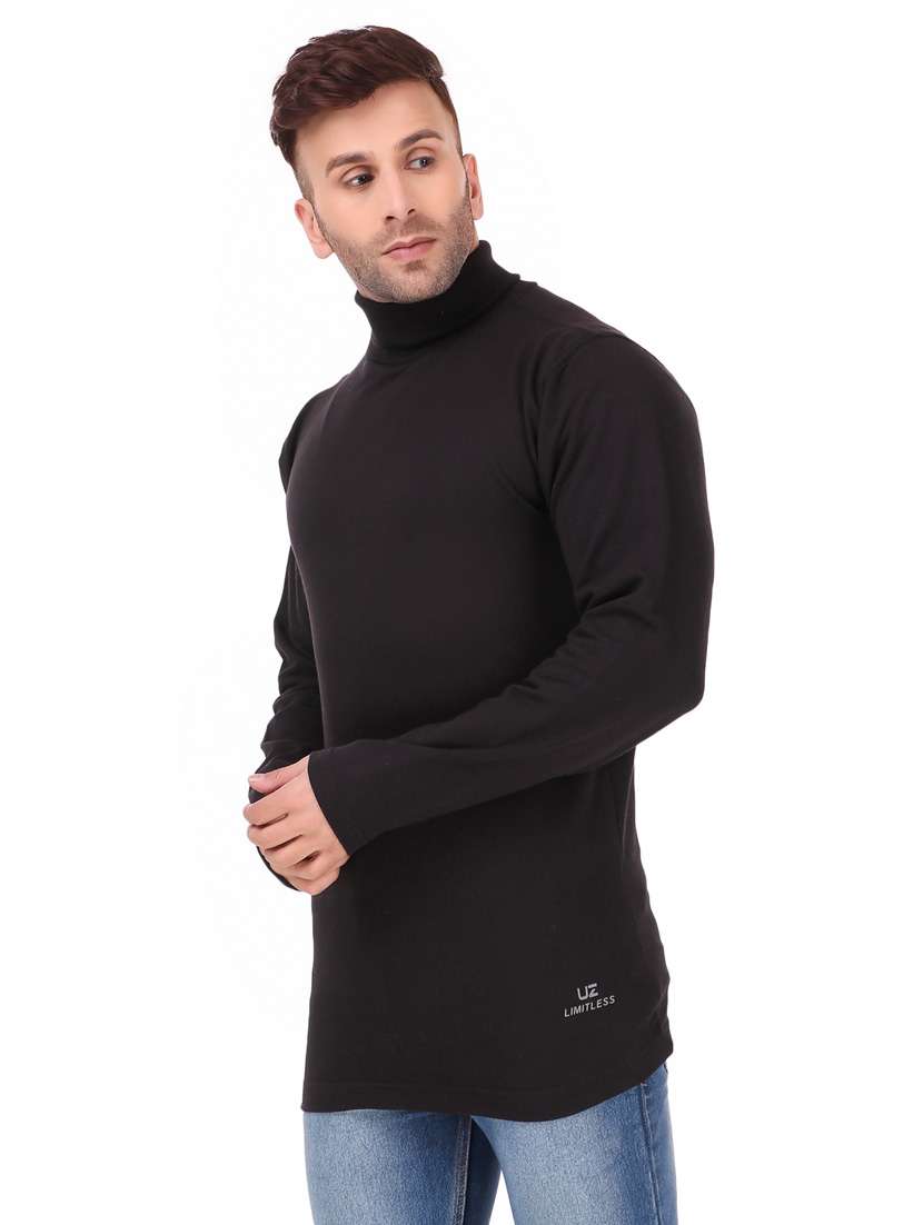 men turtle neck solid t-shirt - 19495124 -  Standard Image - 1
