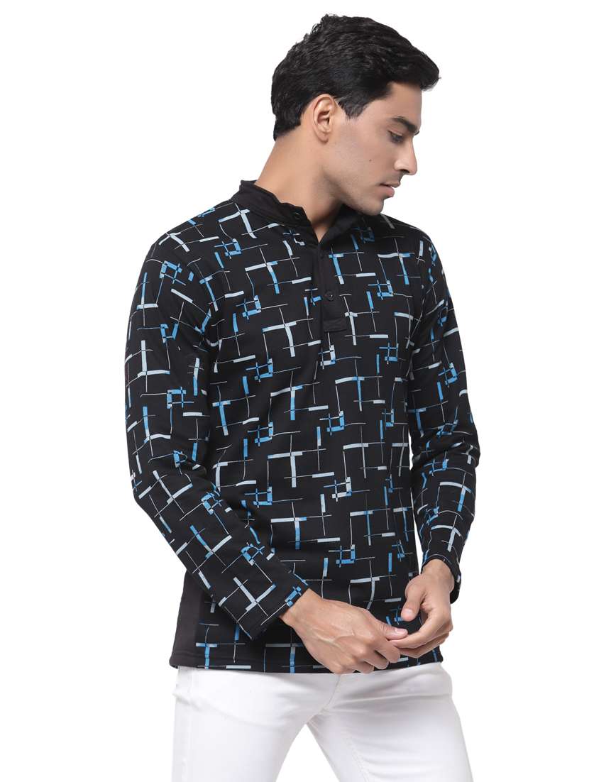 men standing collar printed t-shirt - 19495131 -  Standard Image - 1