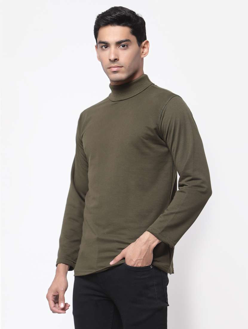 men turtle neck solid t-shirt - 19495134 -  Standard Image - 1