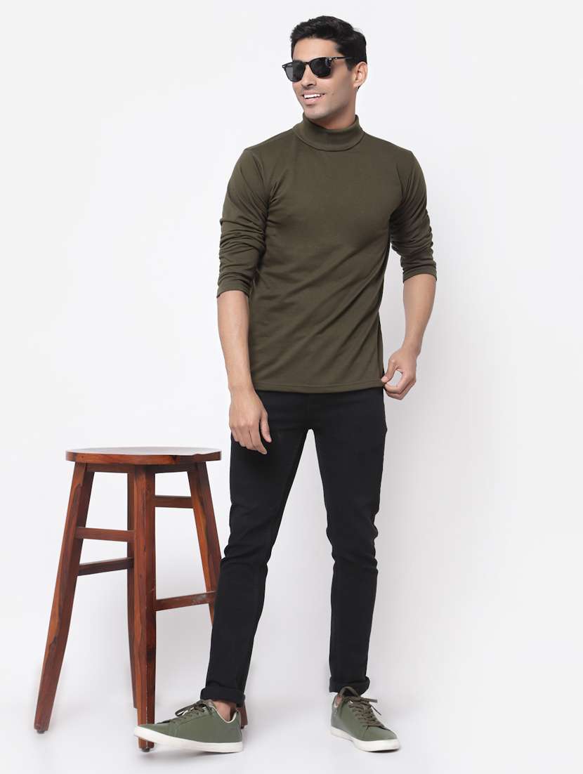 men turtle neck solid t-shirt - 19495134 - Standard Image - 4