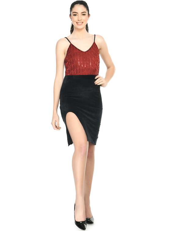 women's sheath color block dress