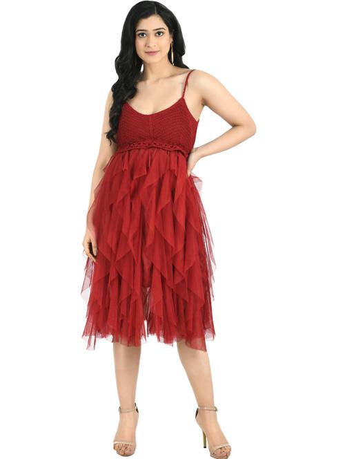 women's ruffle knee length dress - 19495205 -  Standard Image - 0