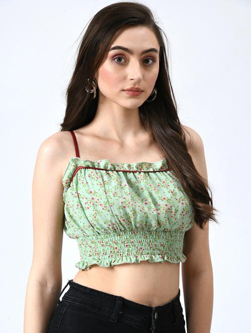 women's crop shoulder strap top - 19495248 - Standard Image - 0