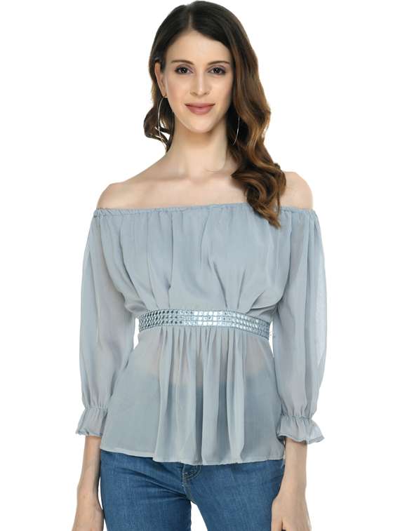 women's peplum off shoulder top