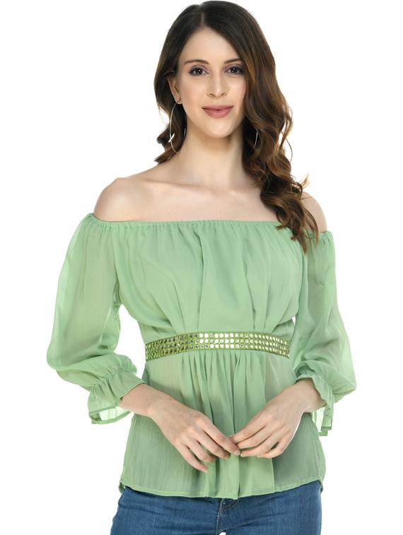 women's peplum off shoulder top - 19495255 - Zoom Image - 0