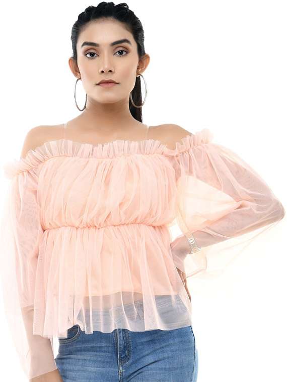 women's peplum off shoulder top
