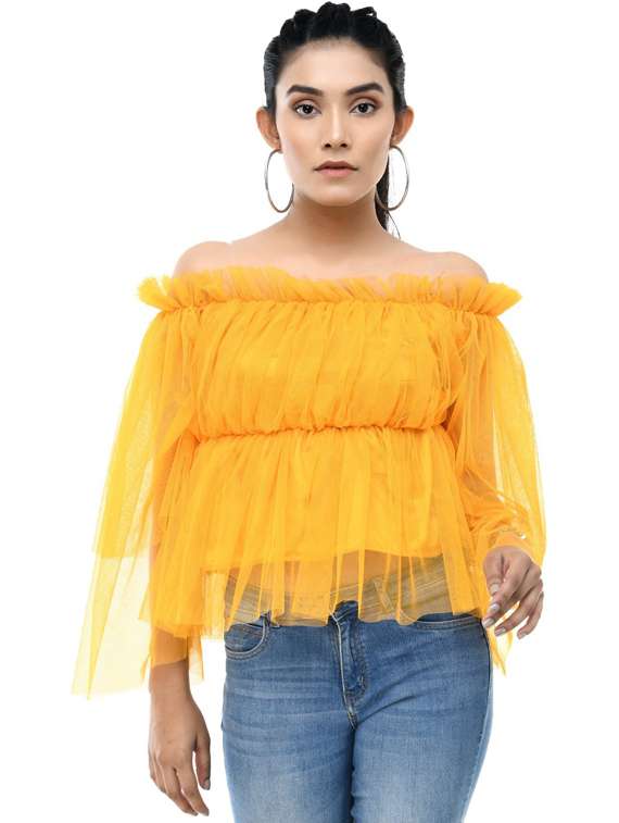 women's peplum off shoulder top