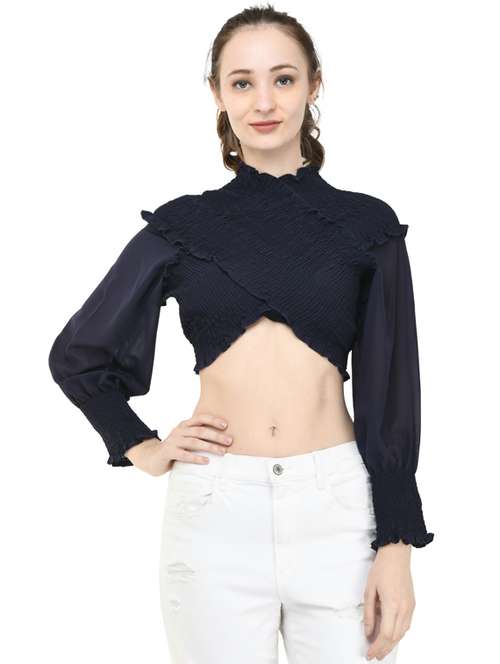 women's crop high neck top - 19495284 -  Standard Image - 0