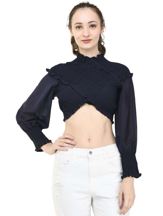 women's crop high neck top - 19495284 -  Zoom Image - 0