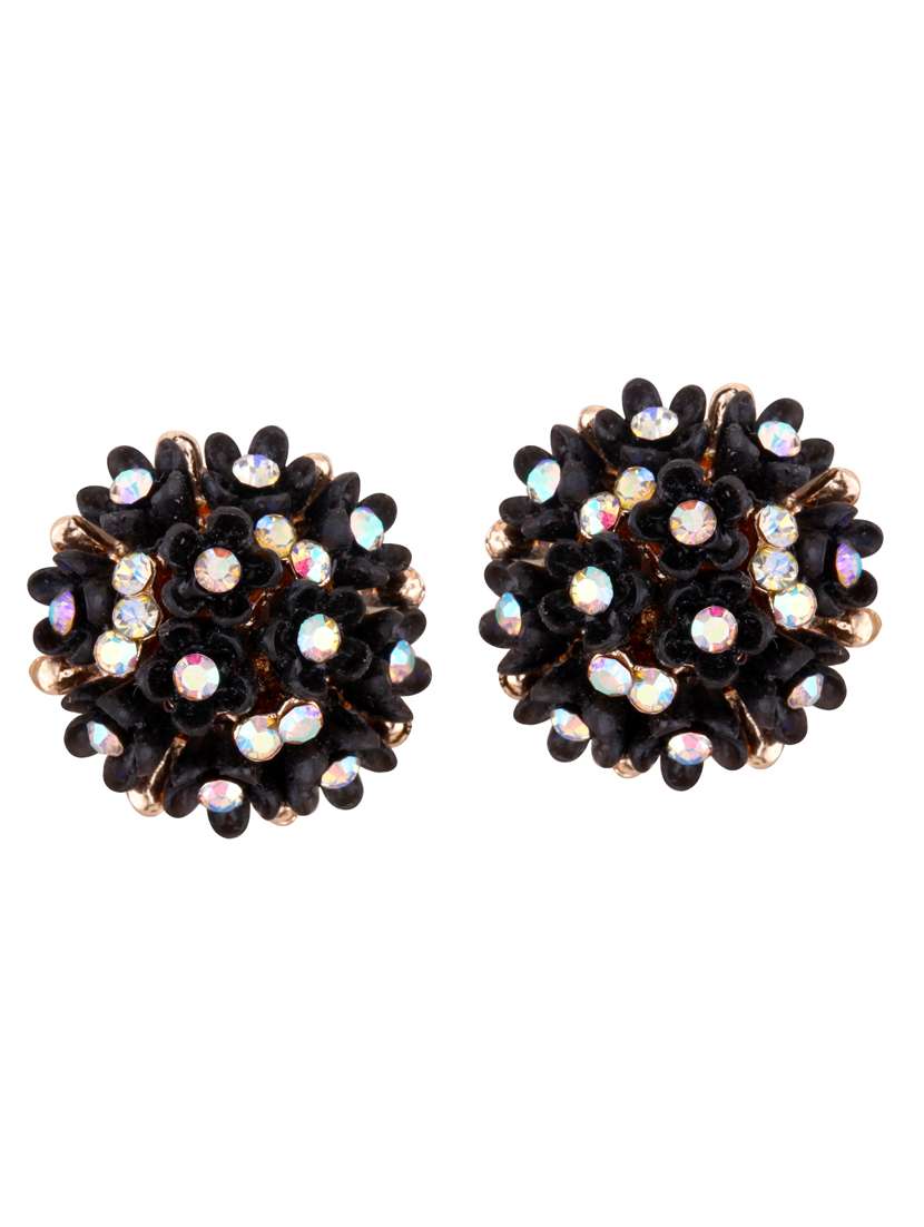 black brass studs earring