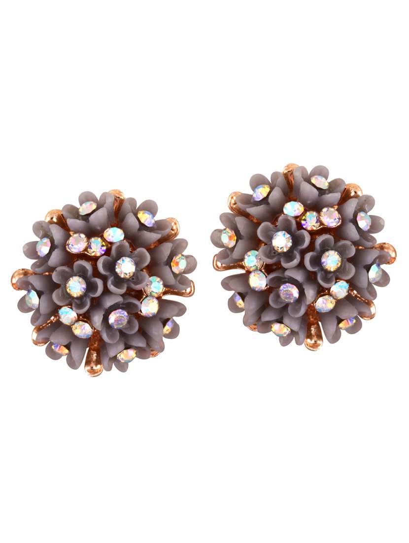 grey brass studs earring