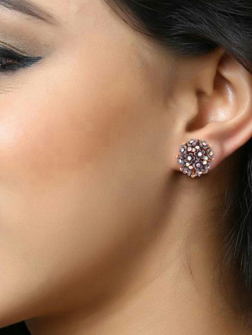 grey brass studs earring - 19495434 -  Standard Image - 1