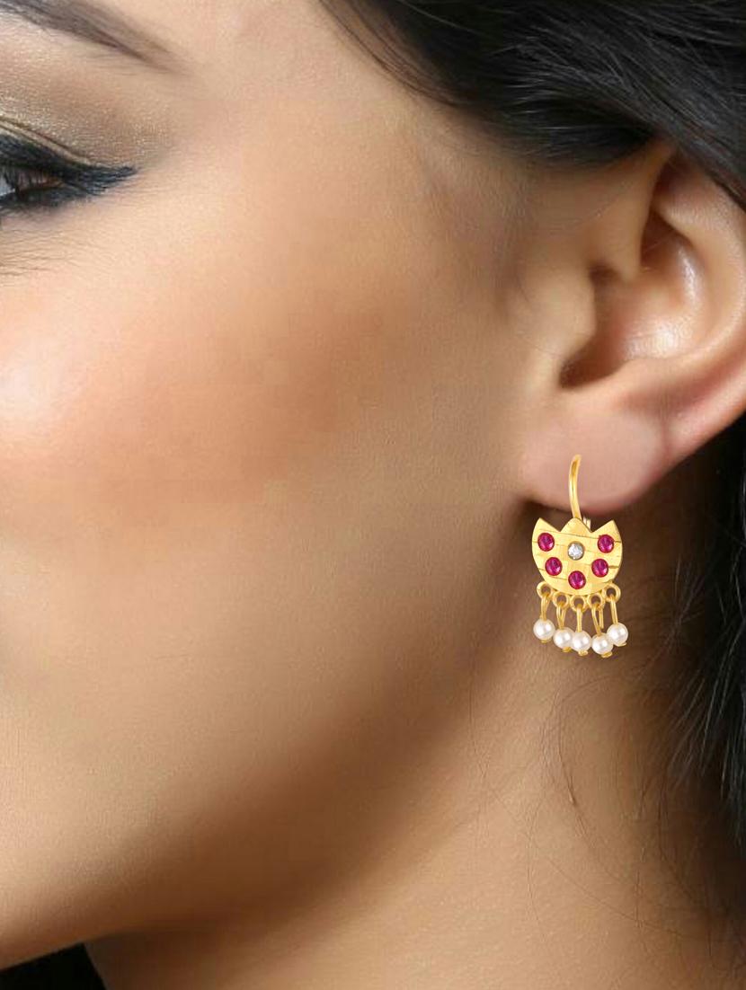 red brass drop earring - 19495456 -  Standard Image - 1