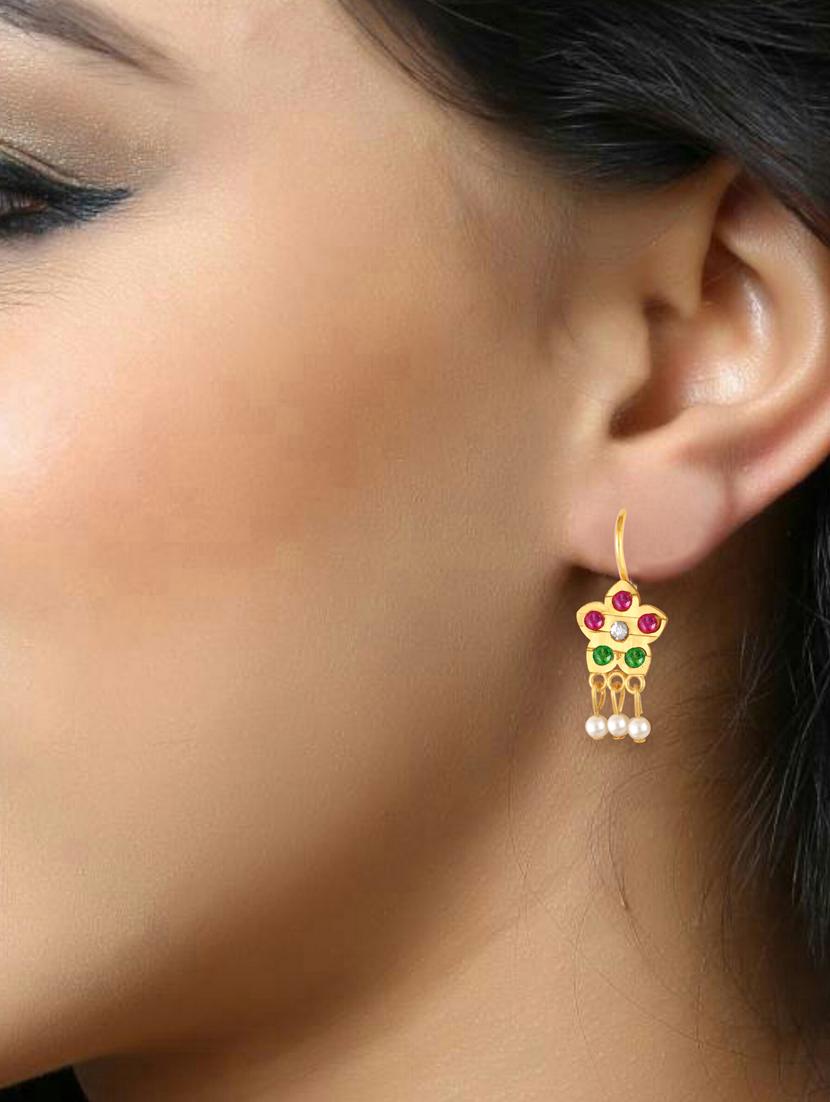 multi colored brass drop earring - 19495461 -  Standard Image - 1