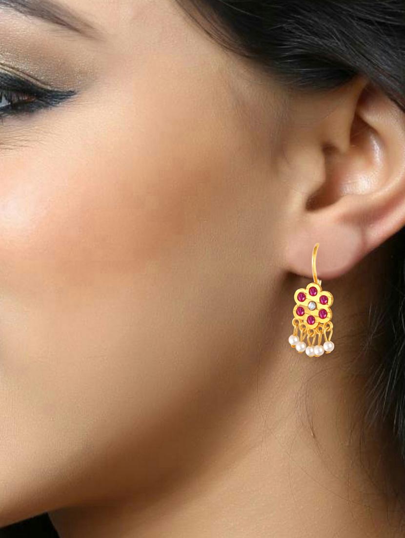 red brass drop earring - 19495467 - Standard Image - 1
