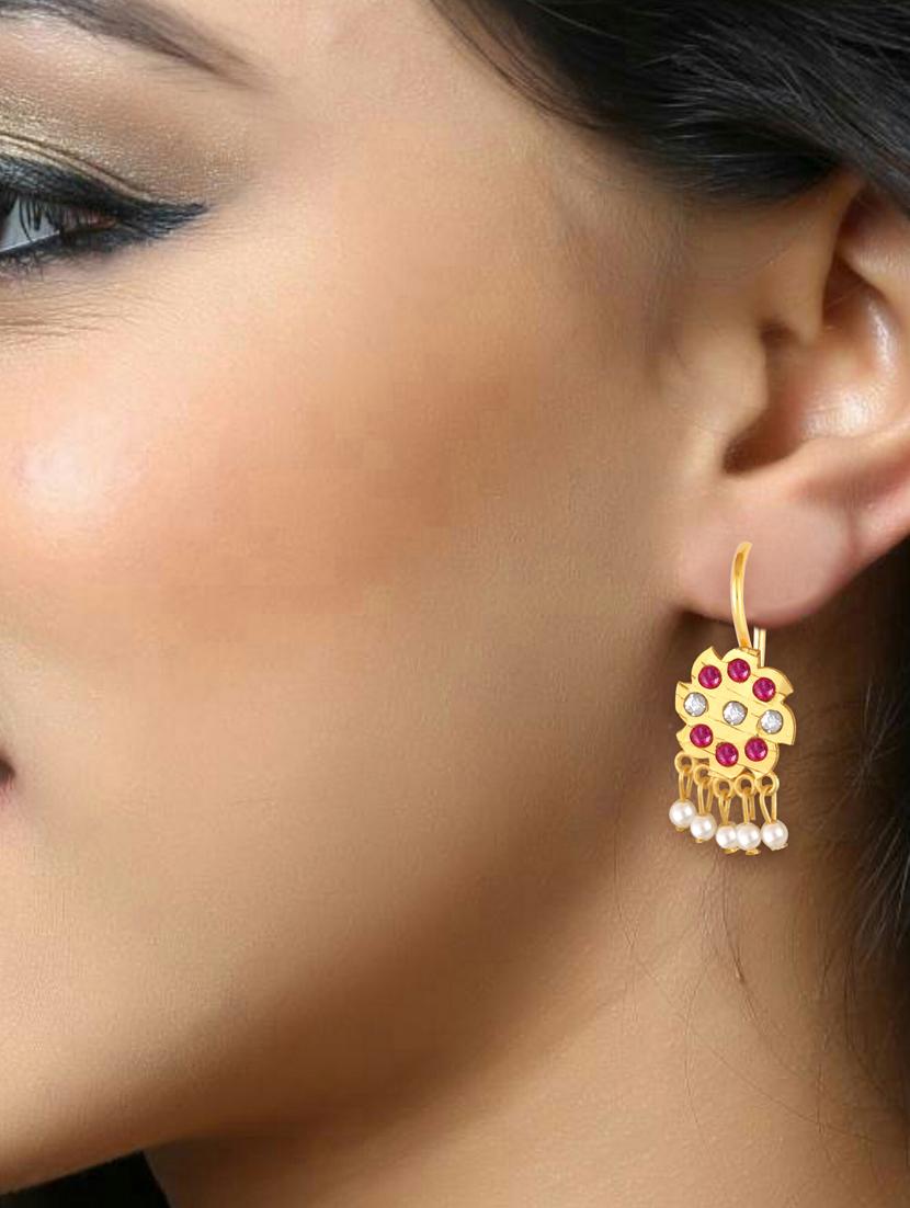red brass drop earring - 19495469 - Standard Image - 1