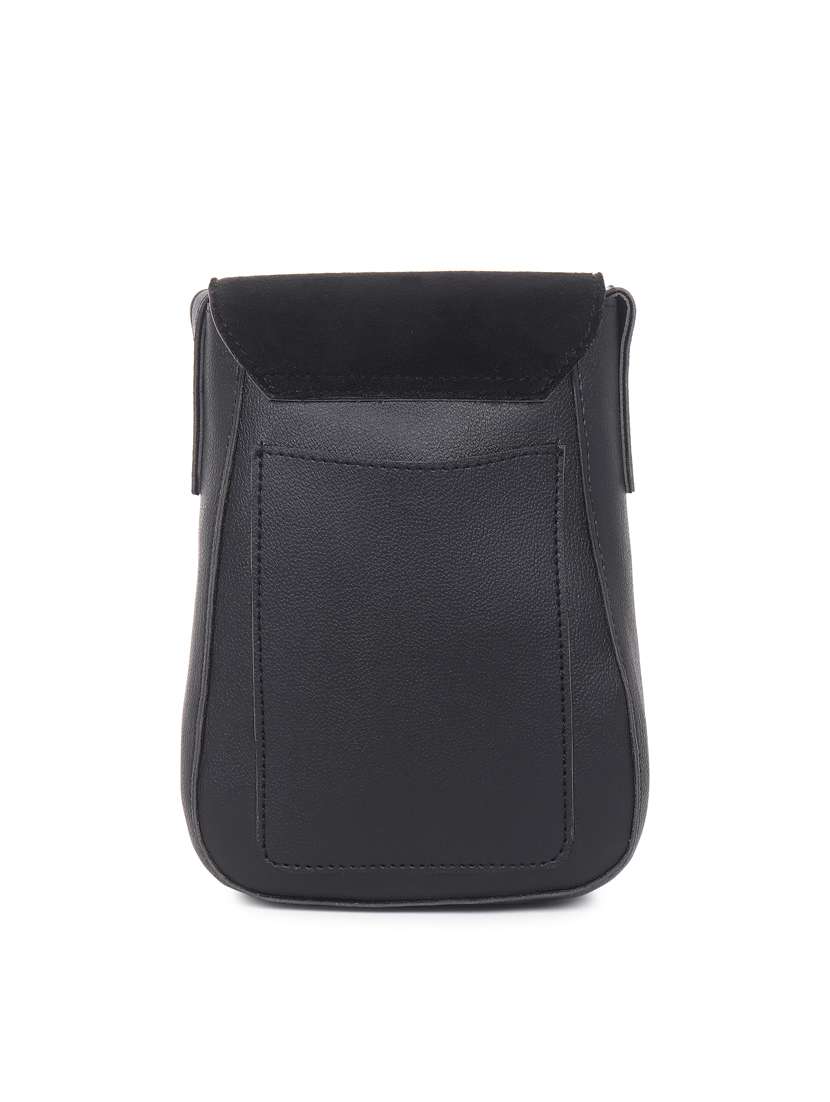 black leatherette (pu) sling bag - 19495474 -  Standard Image - 1