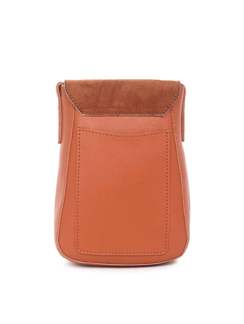 tan leatherette (pu) sling bag - 19495479 -  Standard Image - 1