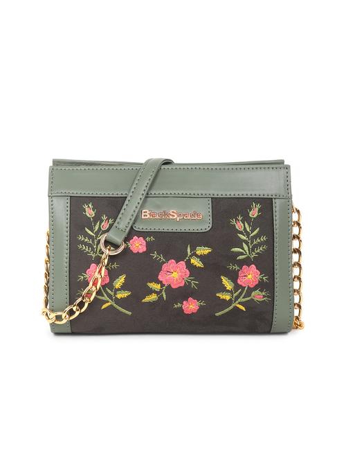green leatherette (pu) sling bag - 19495482 - Standard Image - 0