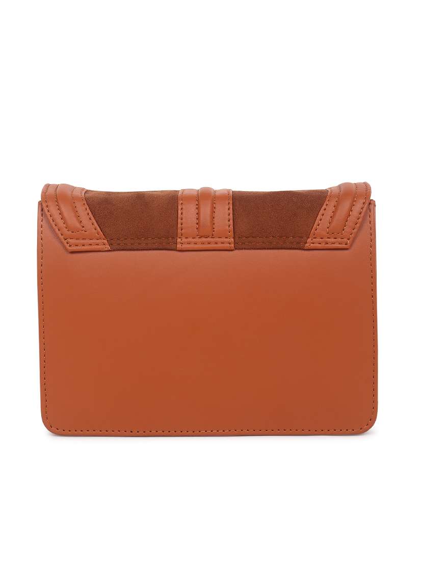 tan leatherette (pu) sling bag - 19495498 -  Standard Image - 1