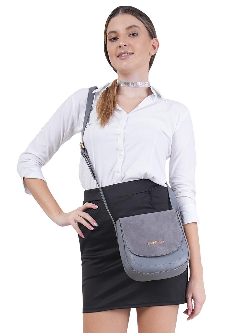 grey leatherette (pu) sling bag - 19495502 - Standard Image - 4