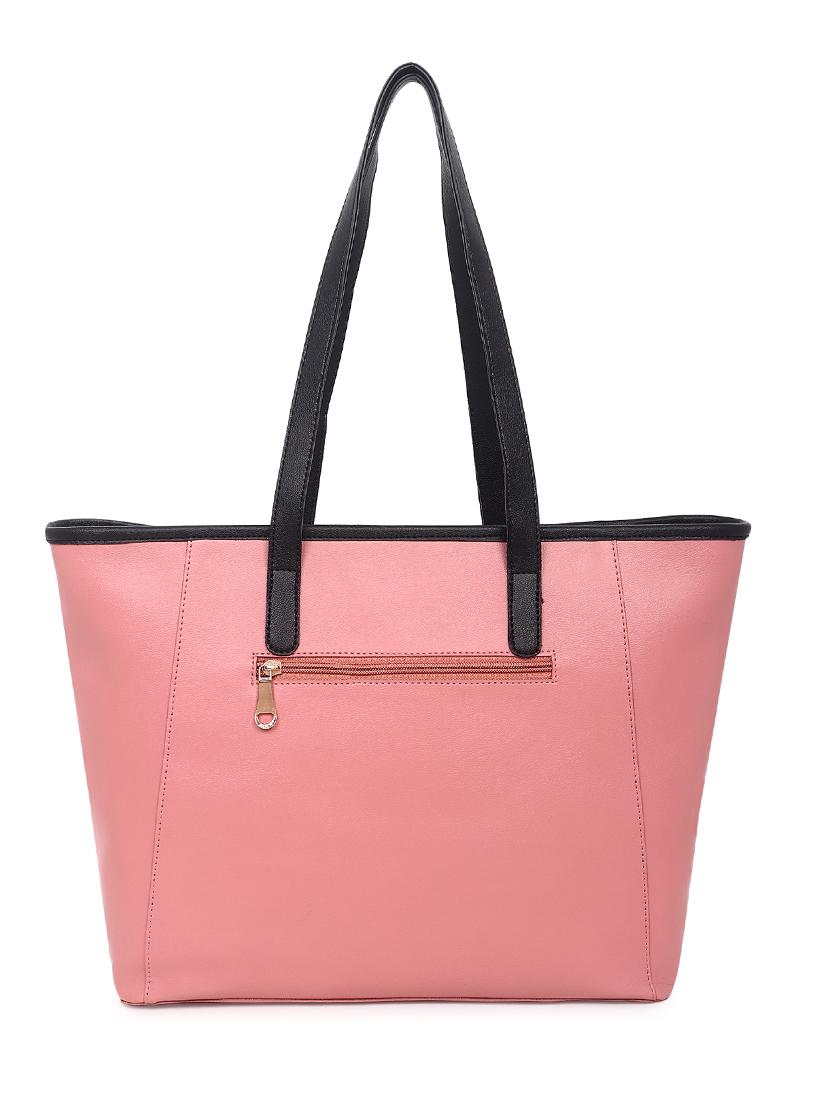 pink leatherette (pu) structured tote - 19495509 - Standard Image - 1