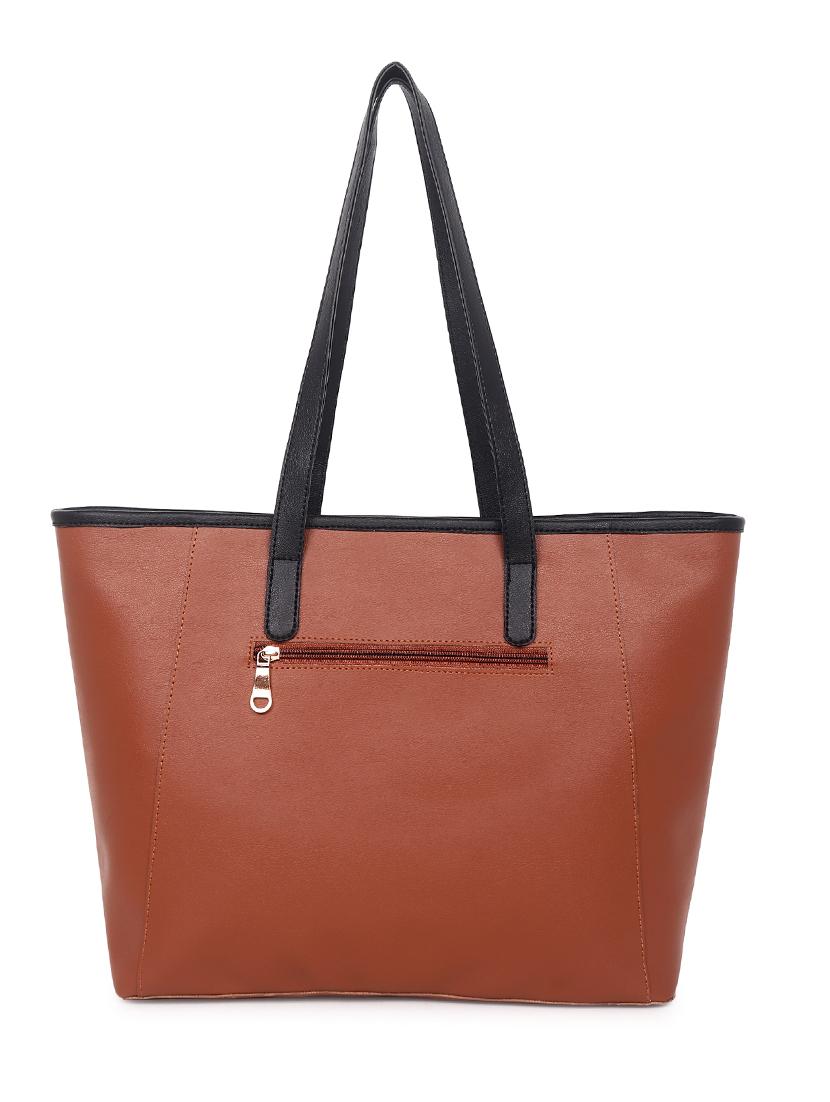 tan leatherette (pu) structured tote - 19495510 - Standard Image - 1
