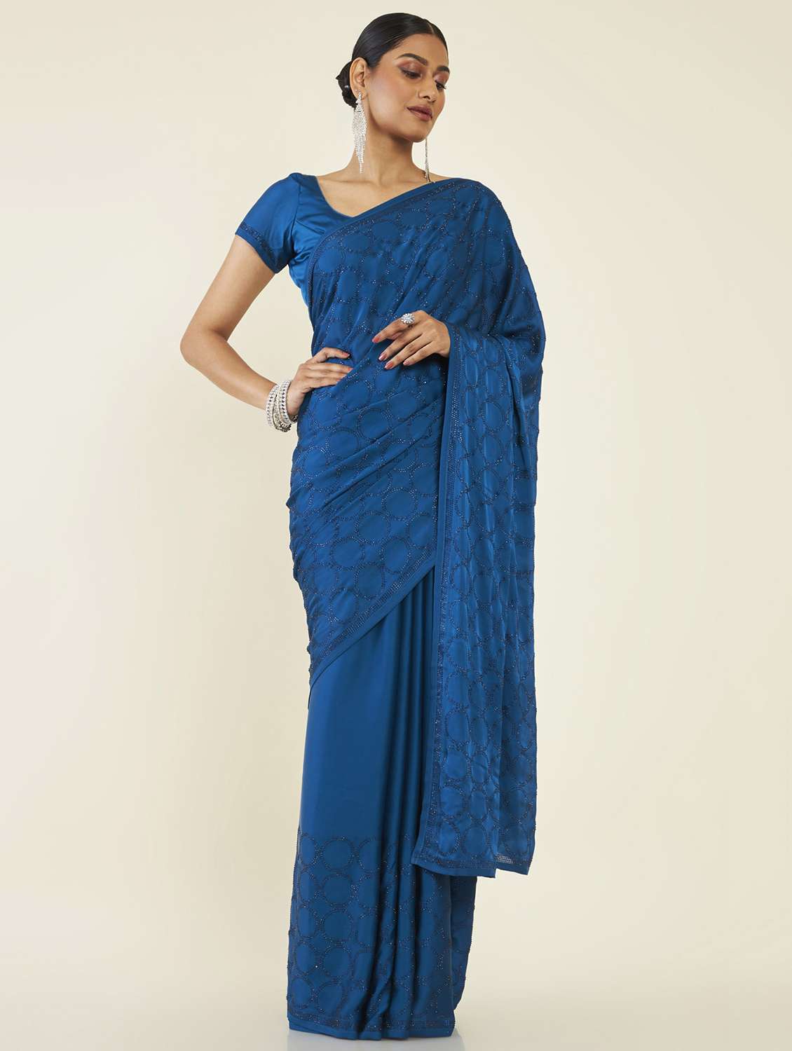women's embellished saree with blouse