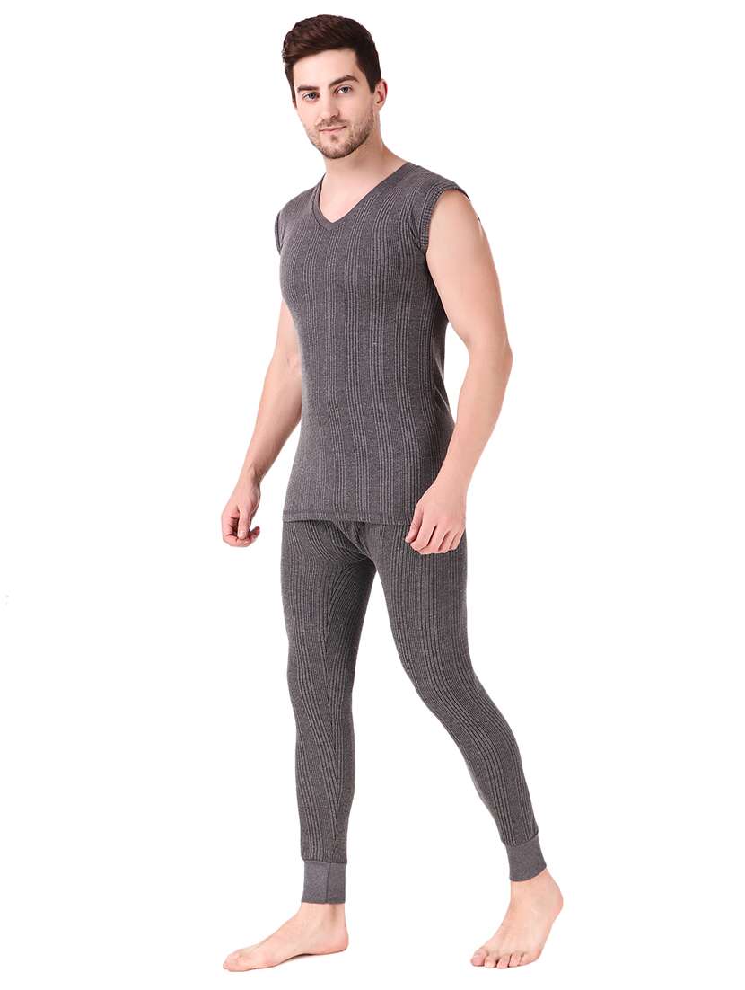 grey cotton thermal top - 19497497 - Standard Image - 1
