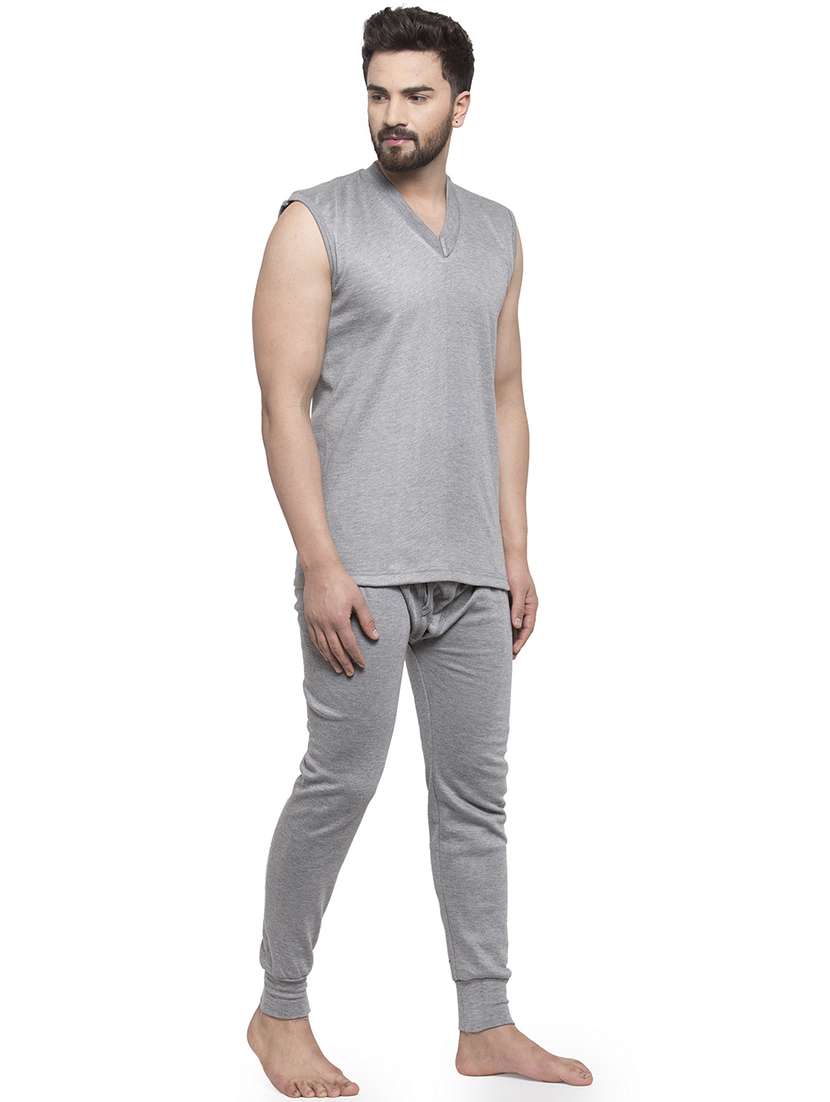 grey cotton thermal top - 19497514 -  Standard Image - 1