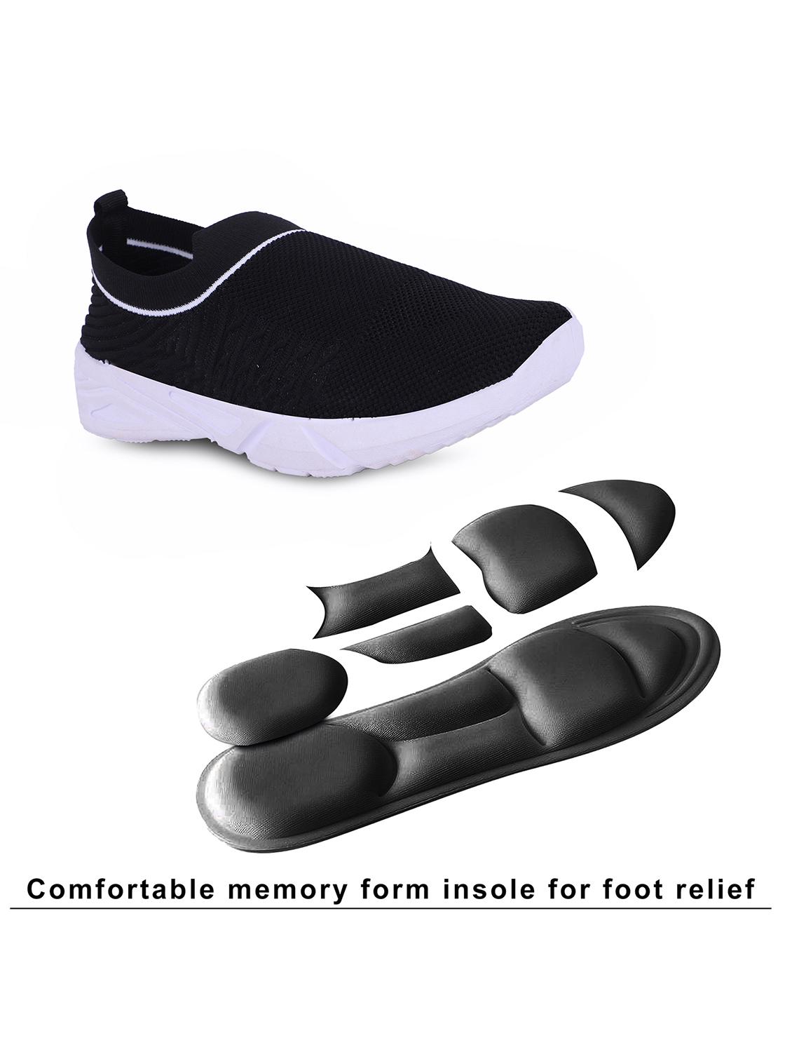 black solid slip on shoes - 19497601 - Standard Image - 4