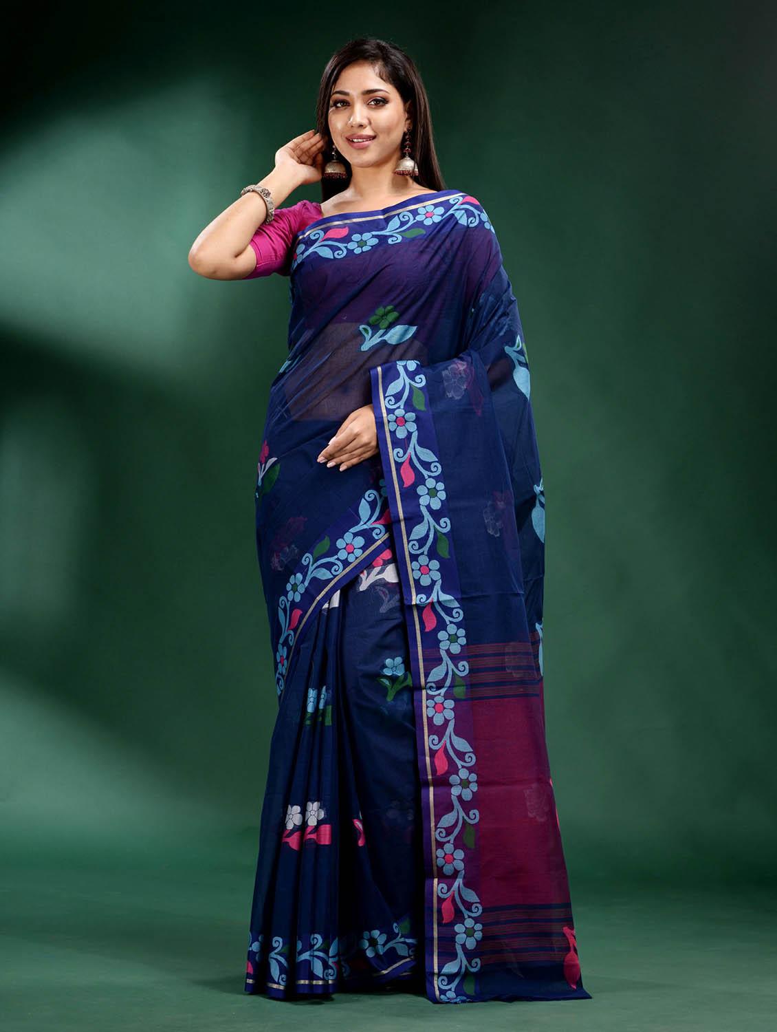 self design woven saree with blouse - 19497762 -  Zoom Image - 0