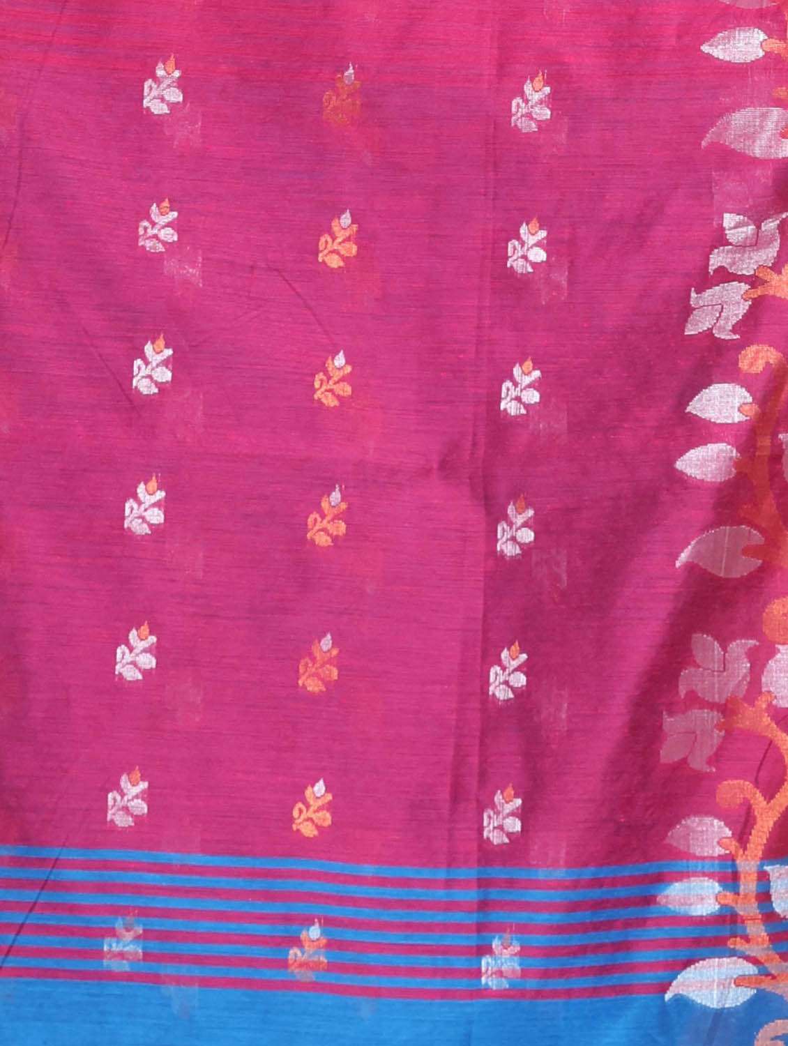blue self design woven saree with blouse - 19498257 -  Standard Image - 4