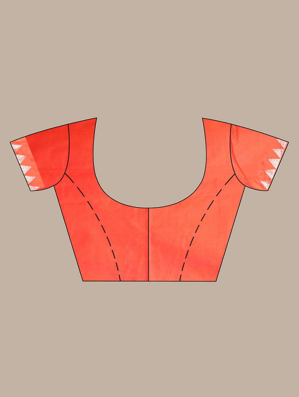 orange self design woven saree with blouse - 19498327 -  Standard Image - 4