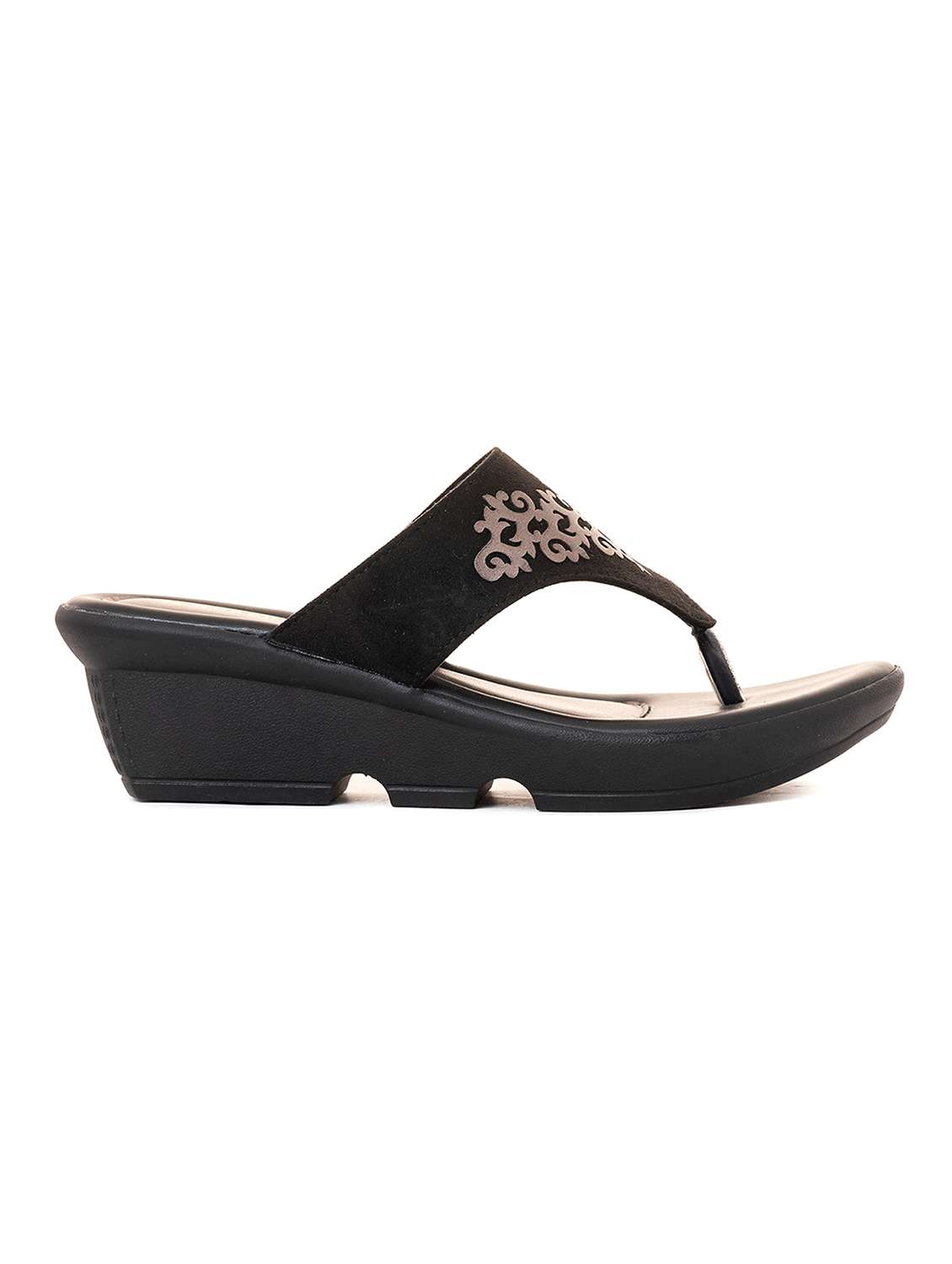 khadim black heel slip ons for women -3 (uk) - Main Image