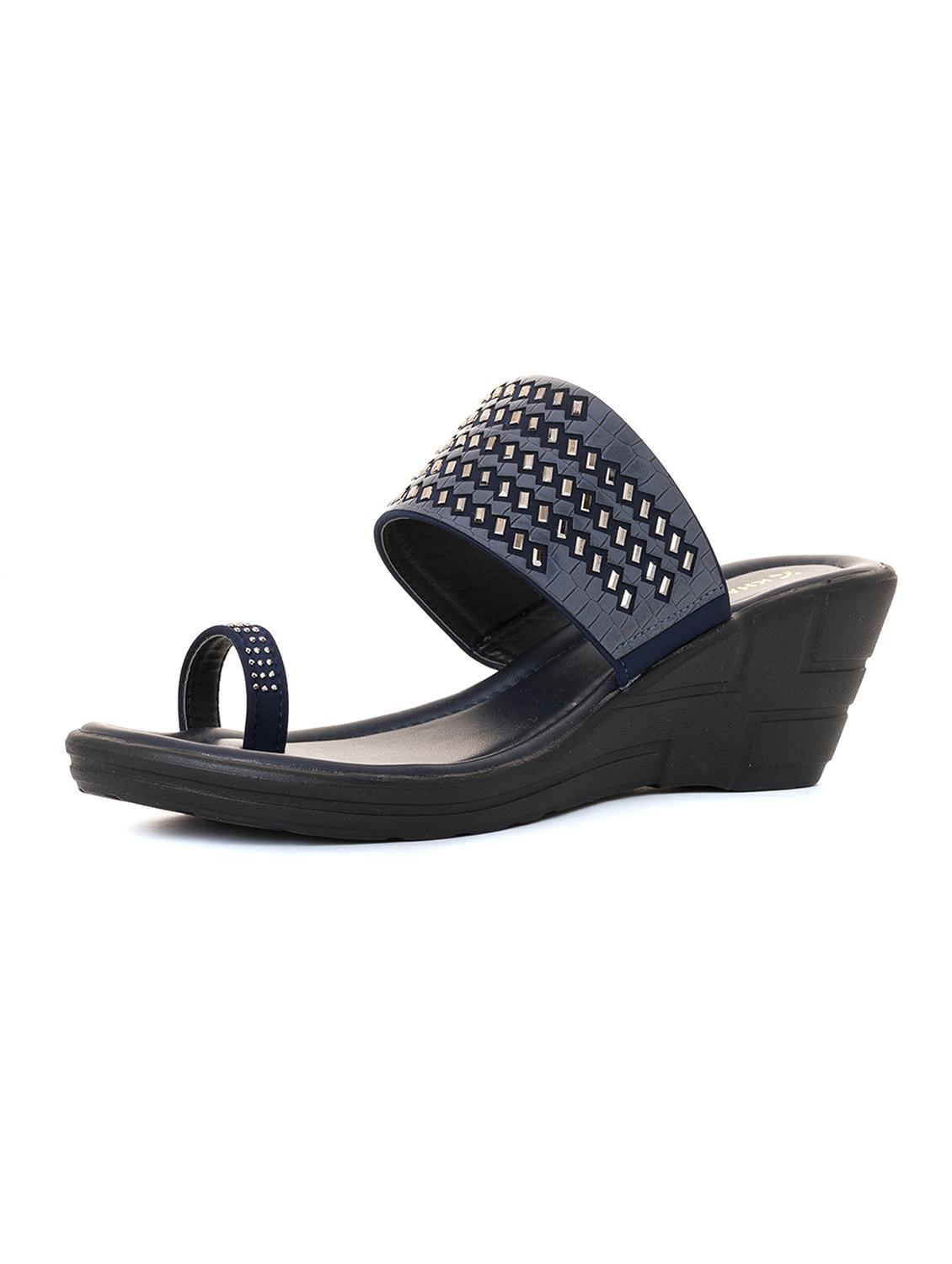 navy blue slip on sandal - 19500729 - Standard Image - 1