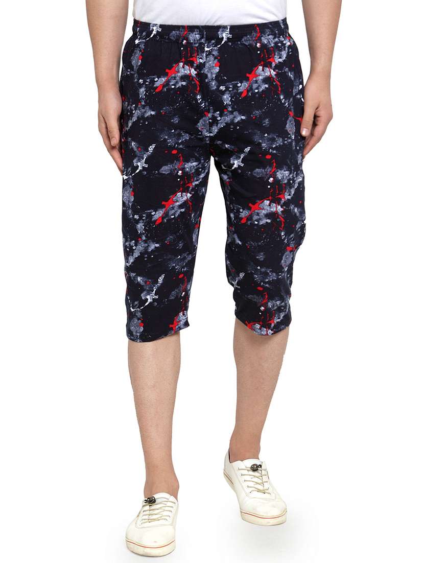 mid rise printed three fourth