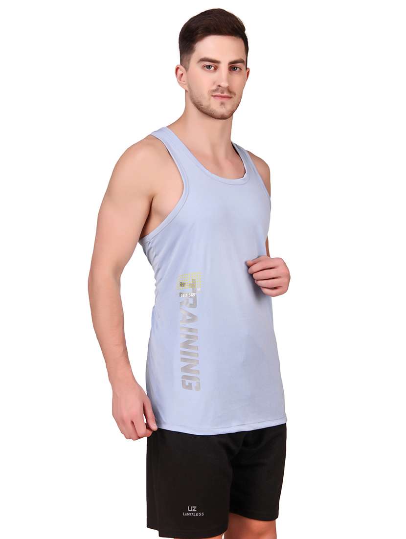 sky blue cotton vest - 19501890 -  Standard Image - 1