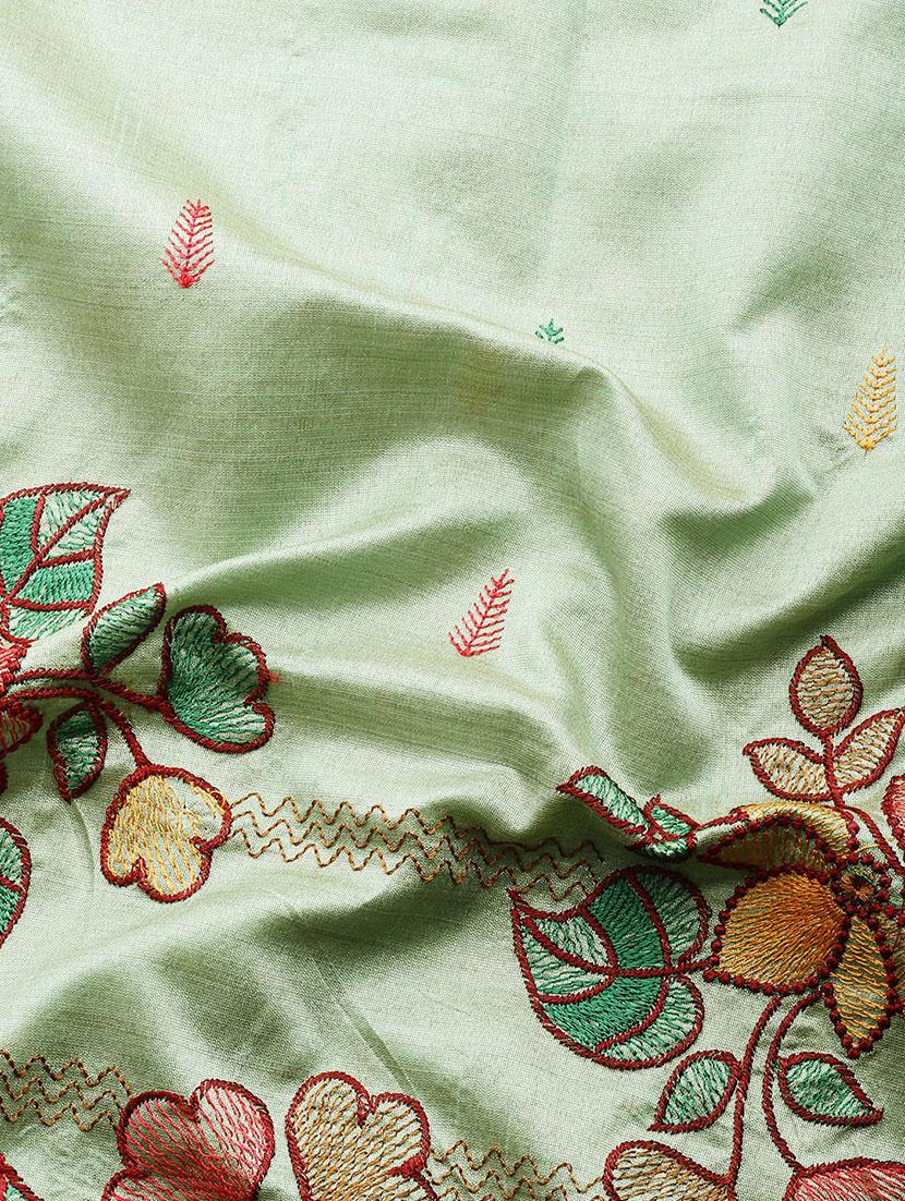 women's self design light green colored saree with blouse - 19503509 - Standard Image - 4