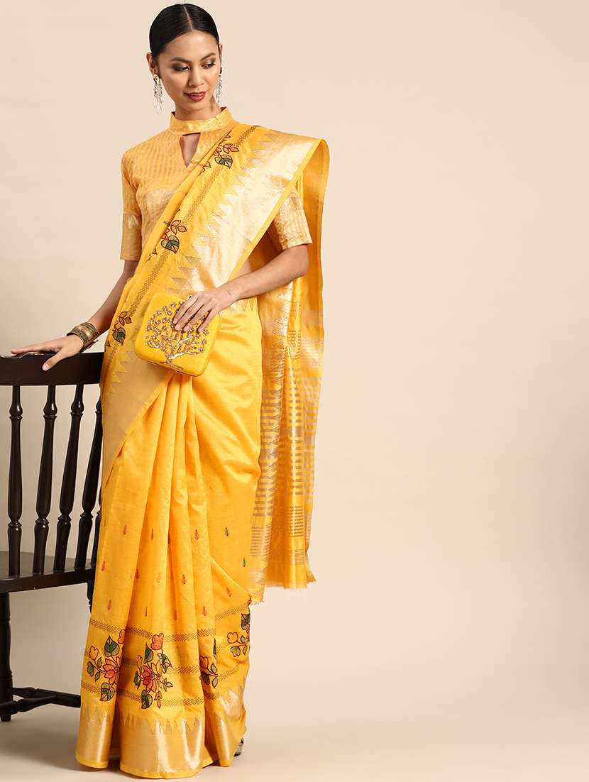 self design embroidered saree with blouse - 19503513 -  Standard Image - 1