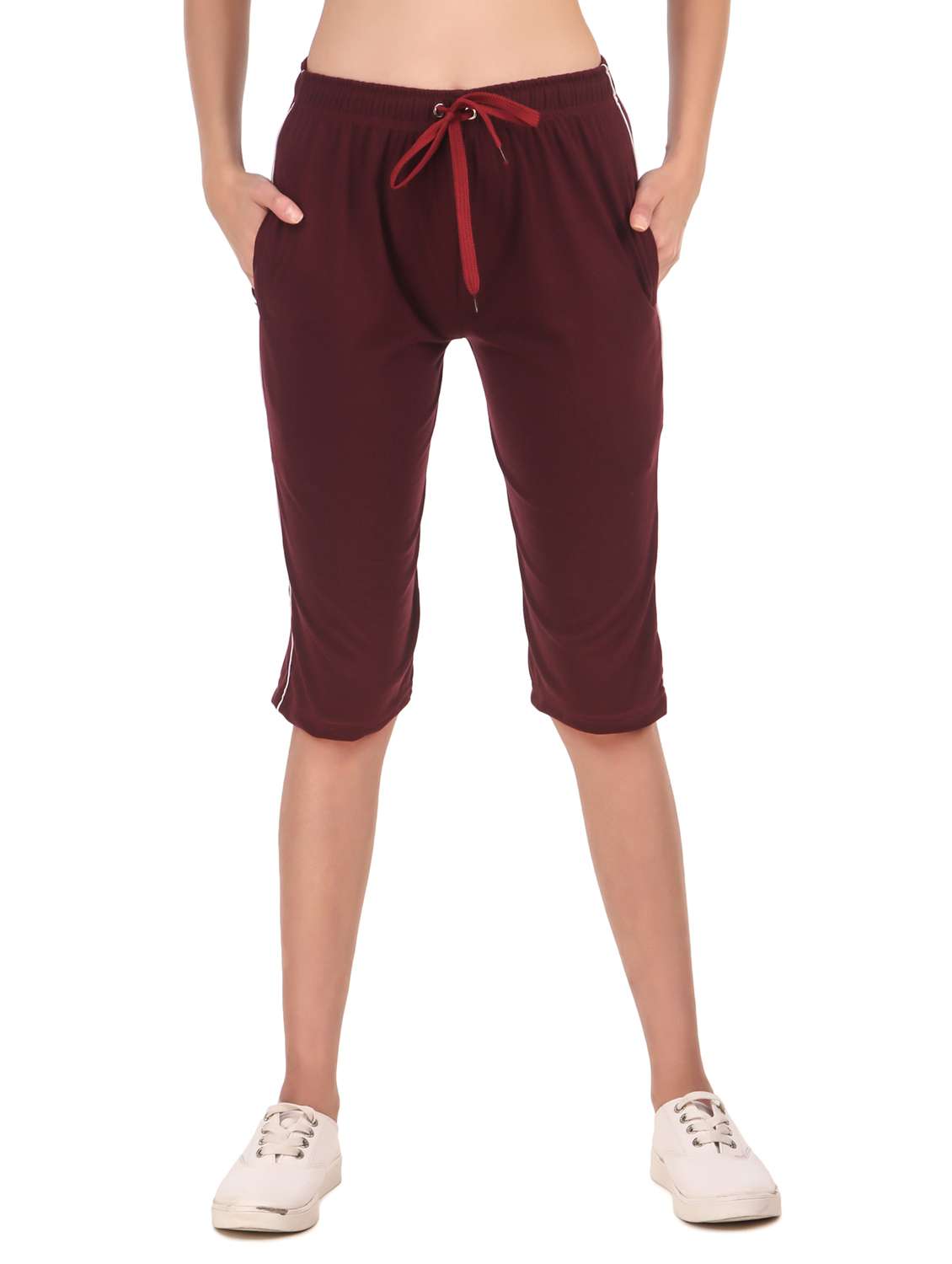 maroon sports capri