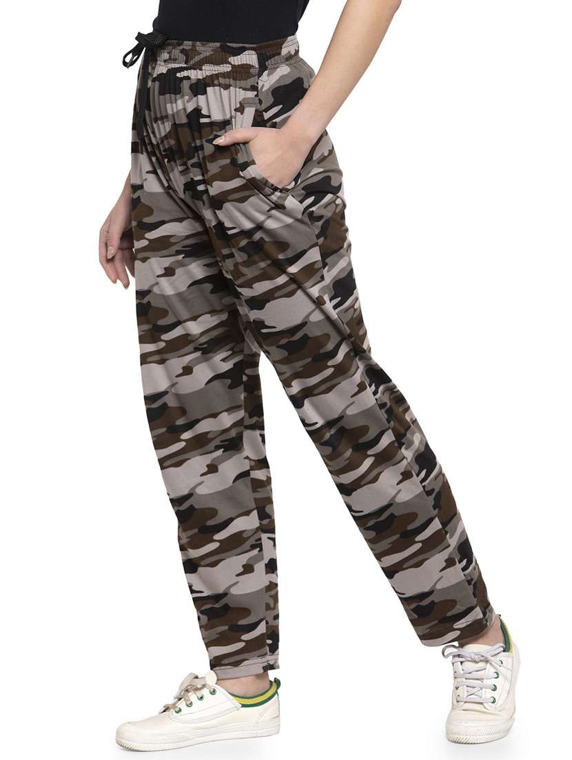 mid rise printed track pant - 19503834 -  Standard Image - 1