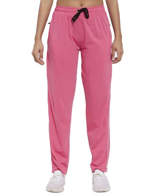 mid rise solid track pant - 19503851 -  Standard Image - 0