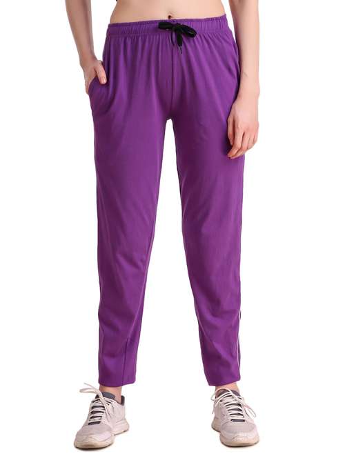 mid rise solid track pant - 19503853 -  Standard Image - 0