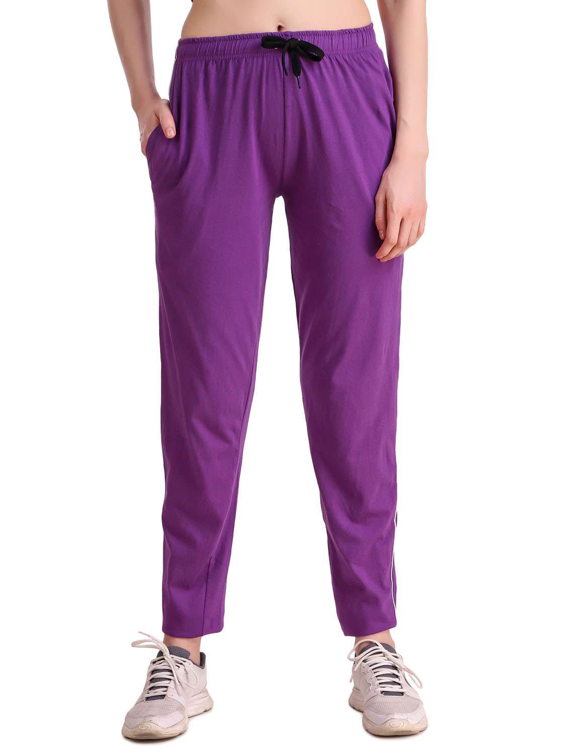 mid rise solid track pant