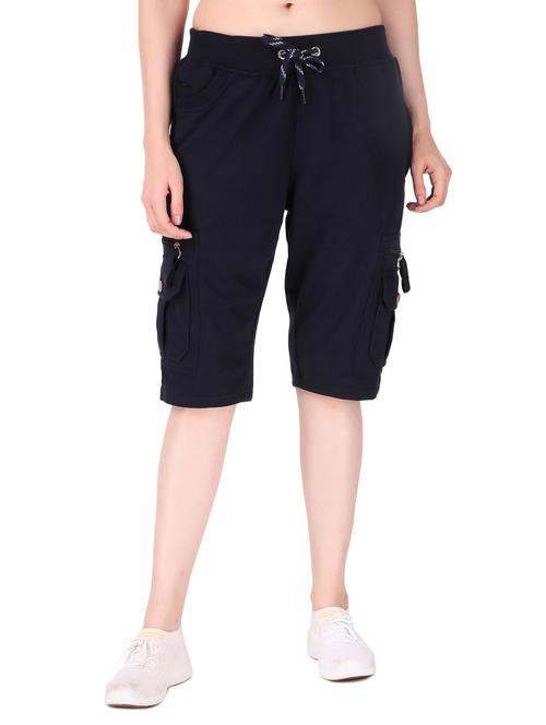 navy blue sports capri - 19503882 - Standard Image - 0