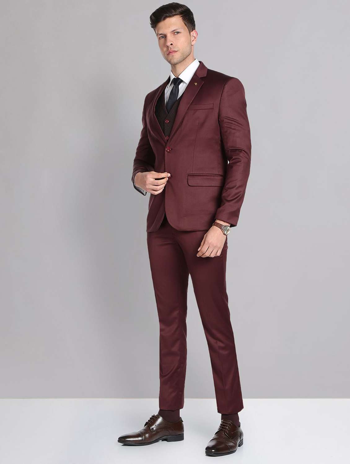 red terry rayon single breasted suit - 19504068 - Standard Image - 1